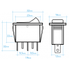 Interruptor luminoso rectangular tecla roja 10Amp 250V